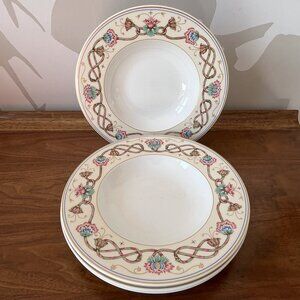 4 Villeroy & Boch Heinrich Ars Vivendi Flat Rim Soup Bowls Bone China W. Germany